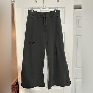 Aerie wide leg distressed sweatpants